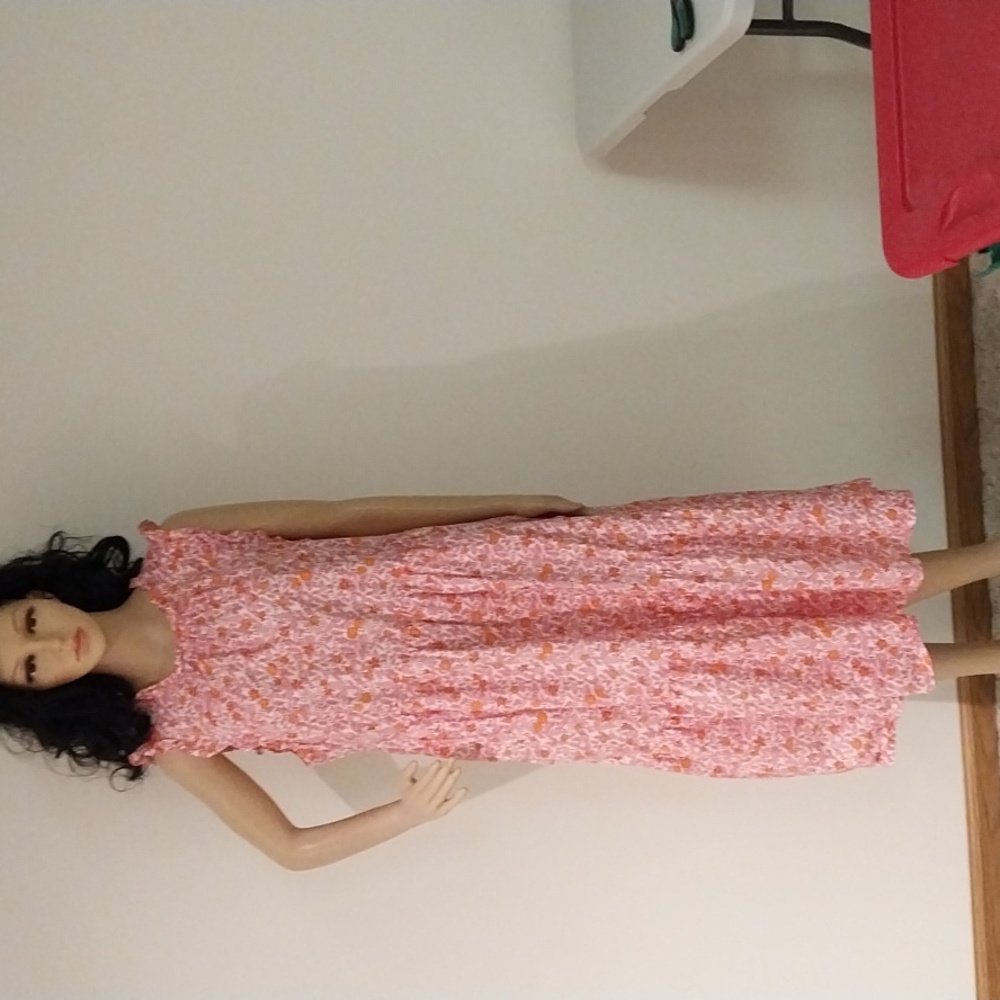 J Crew pink and orange 🍊 maxi dress with pockets